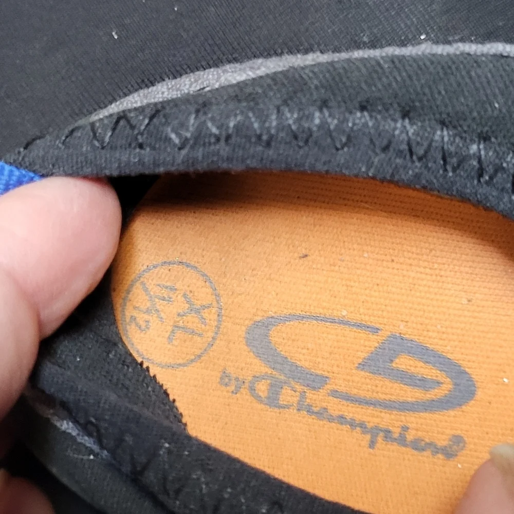 Champion Kids Black and Blue Water Shoes for Outdoor Adventures - Size XL 11/12